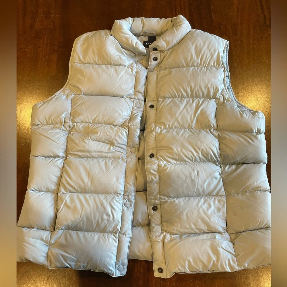 Lands' End Light Gray Puffer Vest